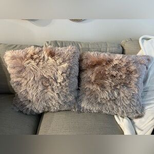 Set of 2 gray-pink ombré pillow covers